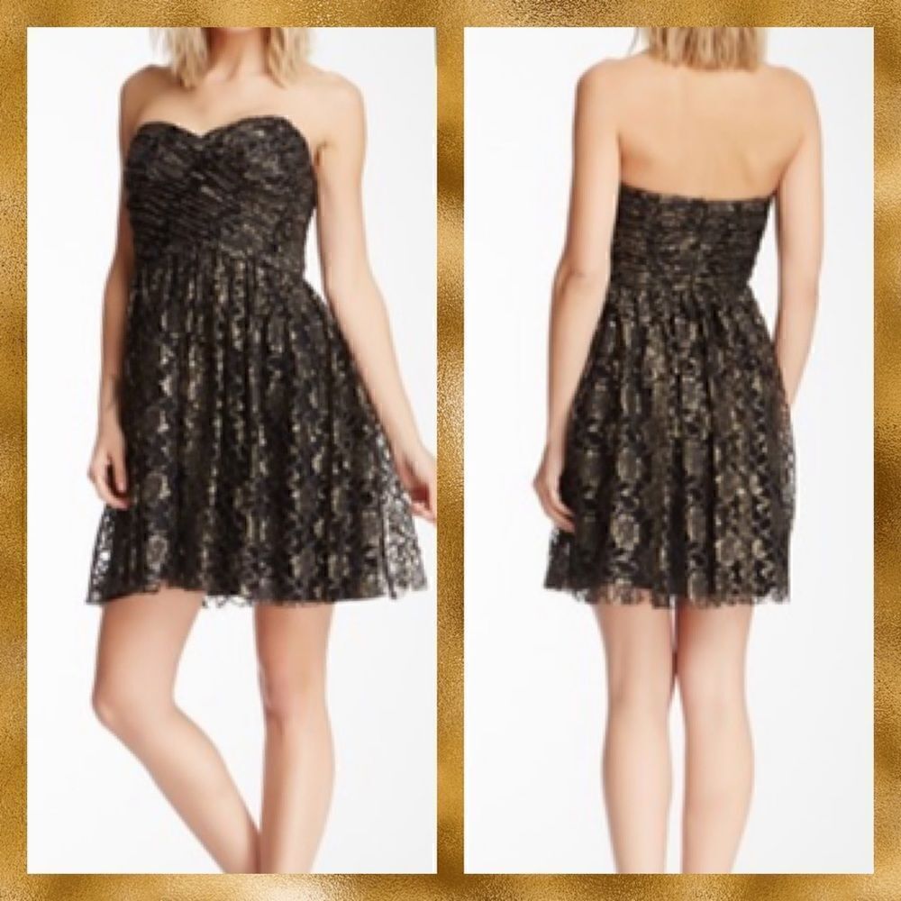MSRP $458 Jill Jill Stuart Strapless Metallic Dress Women's Size 6